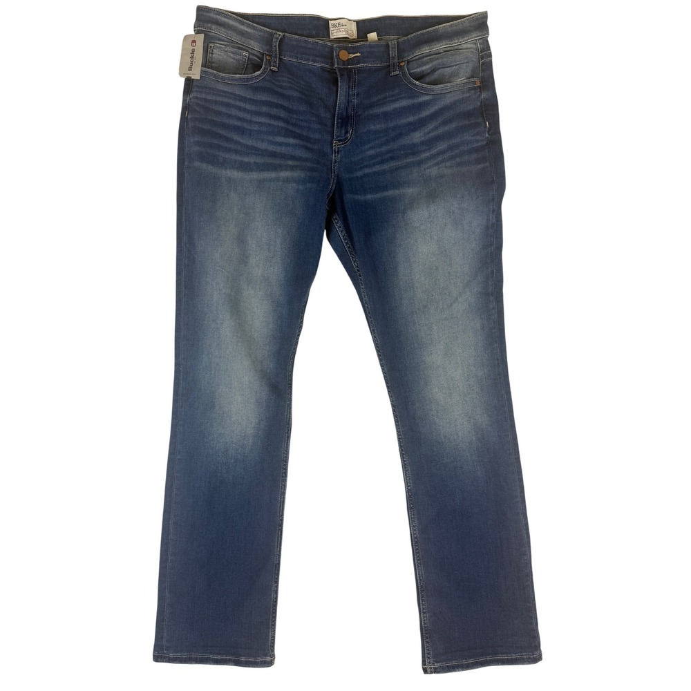BKE Payton Straight Jeans Womens 36R Blue Medium Wash Stretch ABK1439R